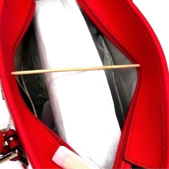 Michael Kors Jet Set Travel Extra-Small Top Zip Tote Bag Bright Red - Picture 8 of 9